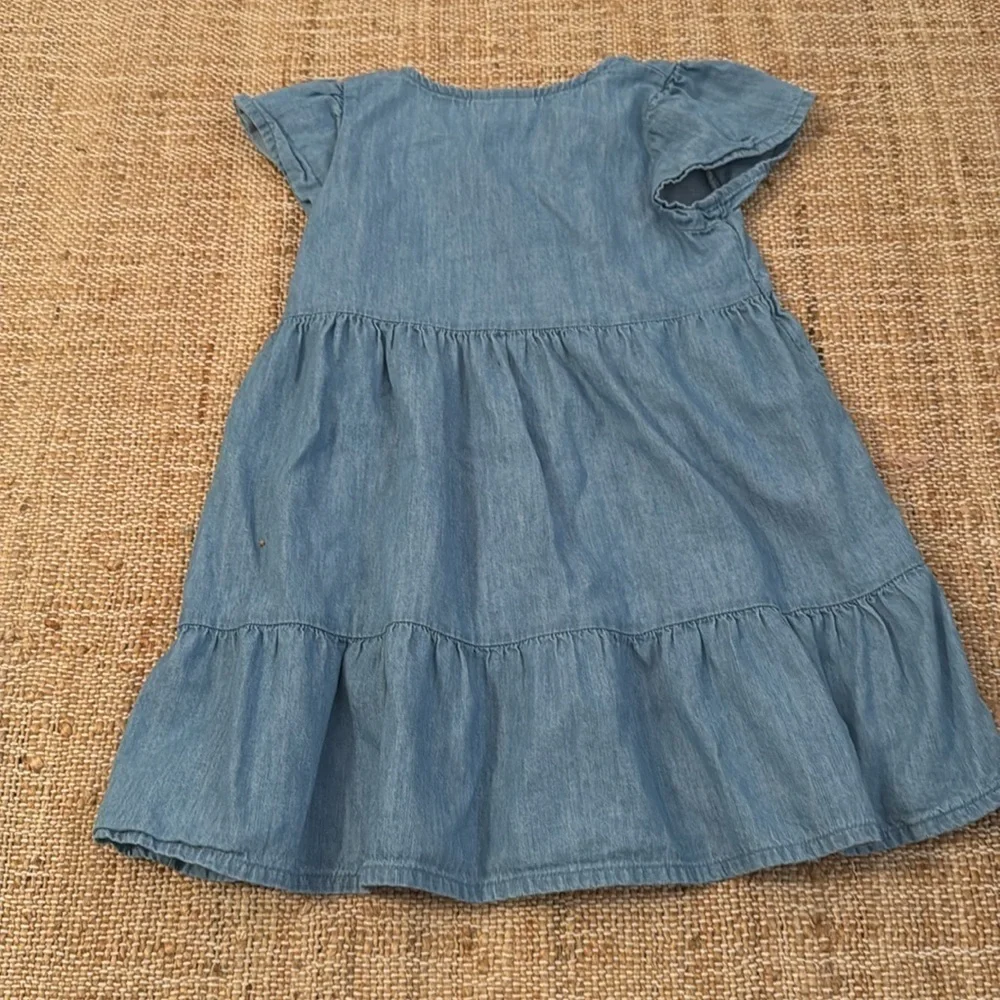 Cat & Jack Short Sleeve Denim Dress - Light Denim Wash 3T